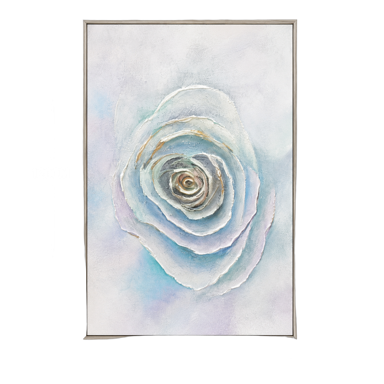 Cuadro abstracto rosa, pintura de óleo hecho a mano, Azul, beige y blanco (80*120cm)