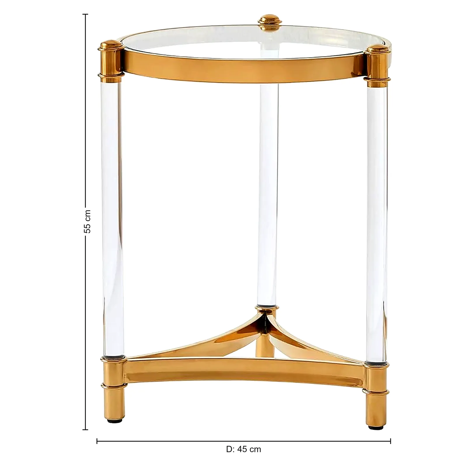 8511 SIDE TABLE 45*55CM STAINLESS STREEL ACRYLIC