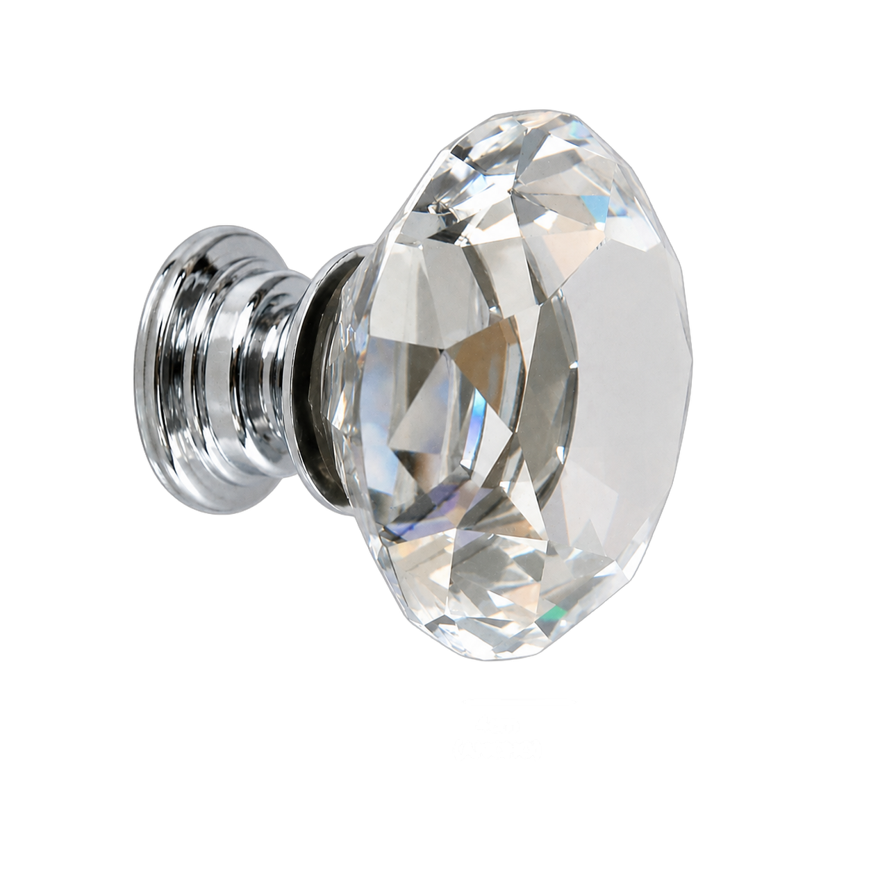 Agarradera de cristal facetada, Transparente (4*3.5*4cm)