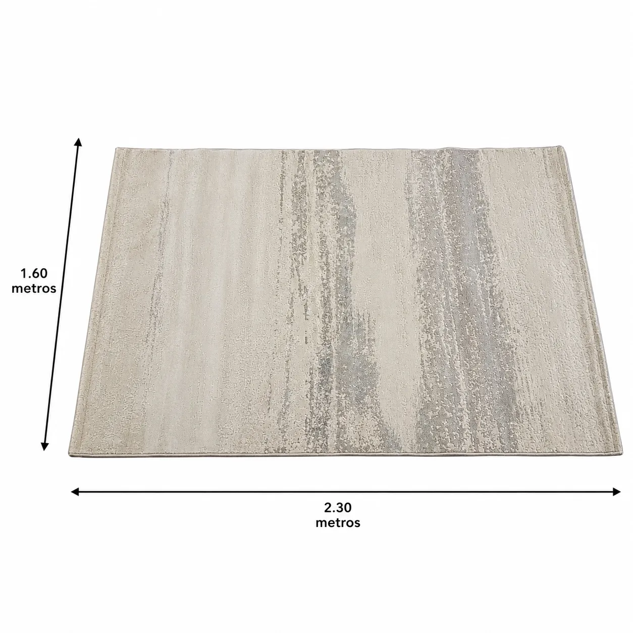Alfombra abstracta Alicia 01, Hueso y gris, grosor 2 cm, reverso de yute (160*230cm)