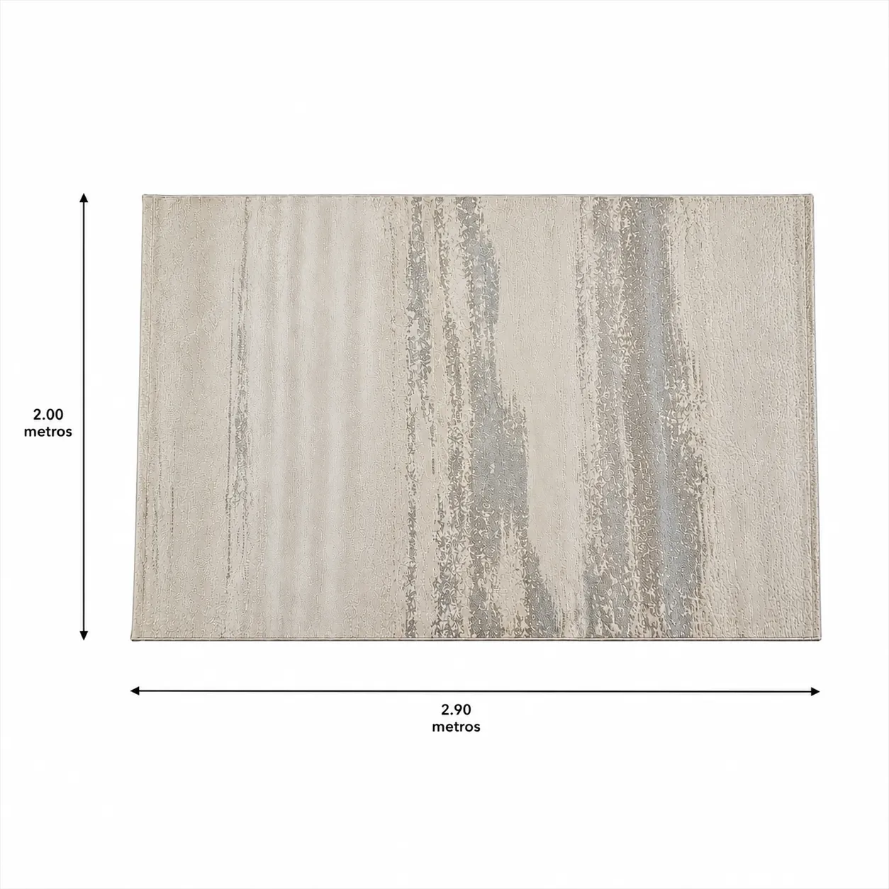 Alfombra abstracta Alicia 01 grande, Hueso y gris, grosor 2 cm, reverso de yute (200*290cm)