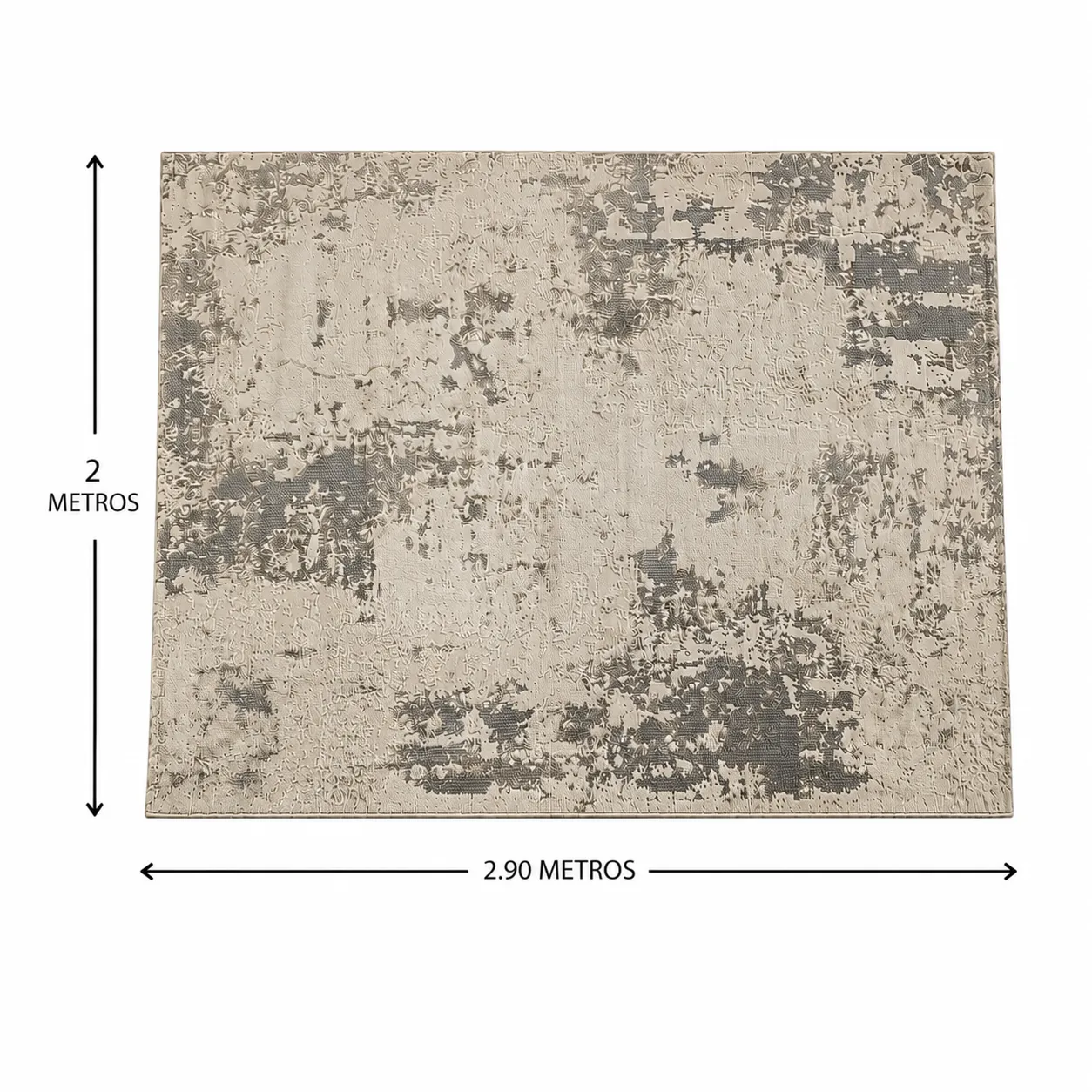 Alfombra abstracta Alicia 03 XL, Hueso y gris, grosor 2 cm, reverso de yute (240*340cm)