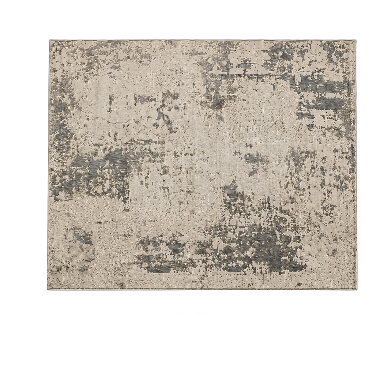 Alfombra abstracta Alicia 03 XL, beige y gris, grosor 2 cm, reverso de yute (240*340cm)