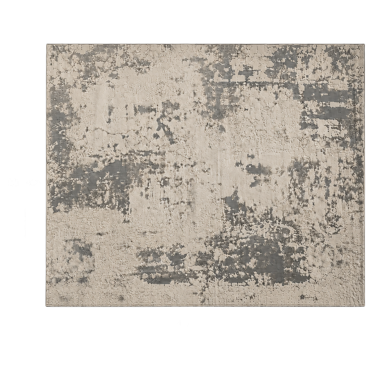 Alfombra abstracta Alicia 03 extra grande, Hueso y gris, grosor 2 cm, reverso de yute (300*400cm)