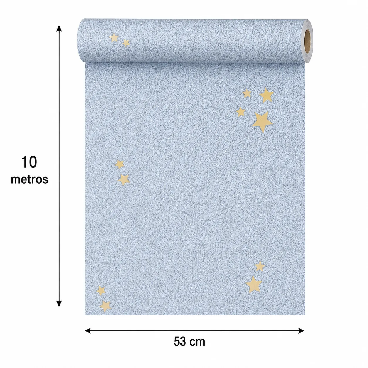 Papel tapiz con estrellas amarillas, Azul (053*10M)