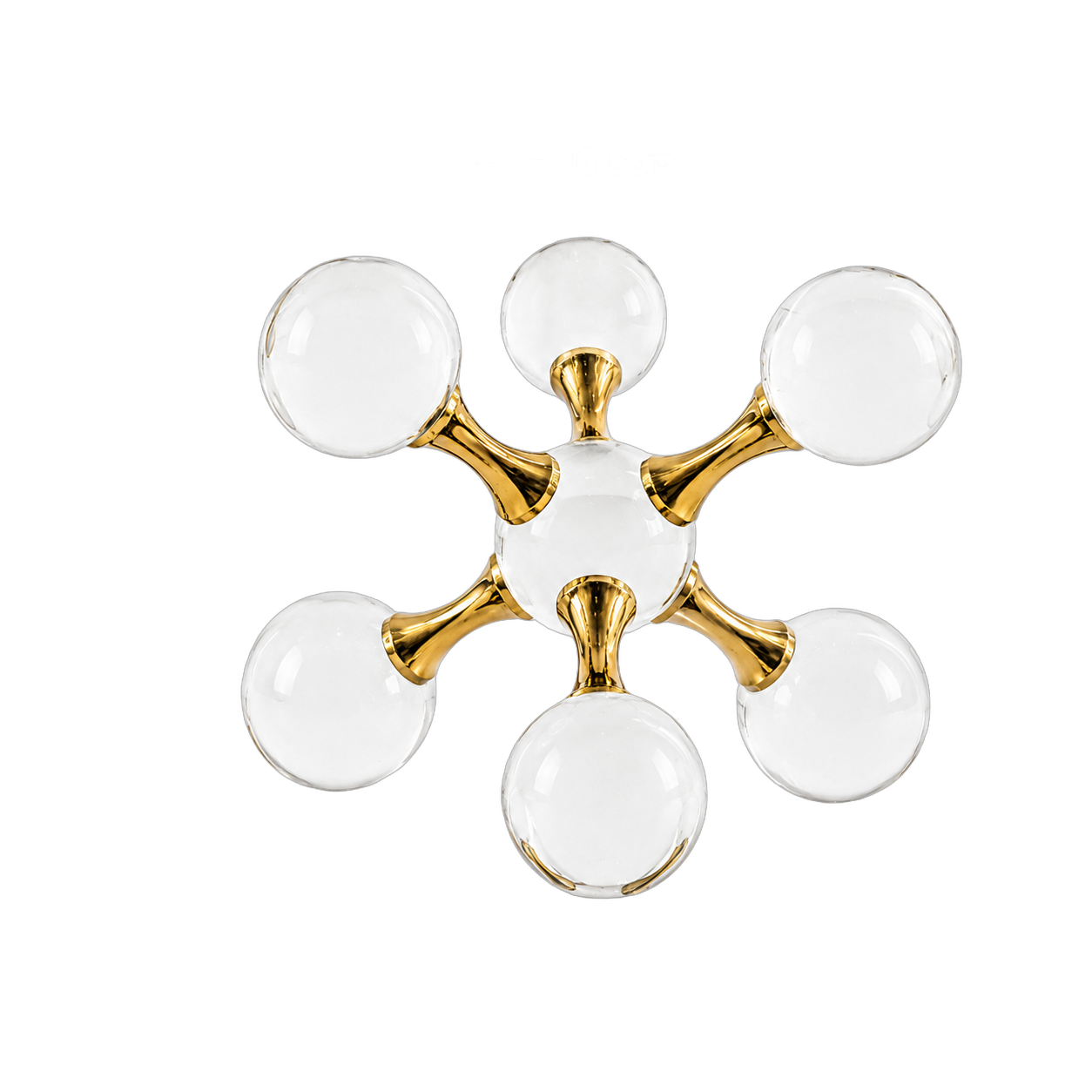 Adorno molecular con esferas de cristal grande, Dorado (16.5*16.5cm)