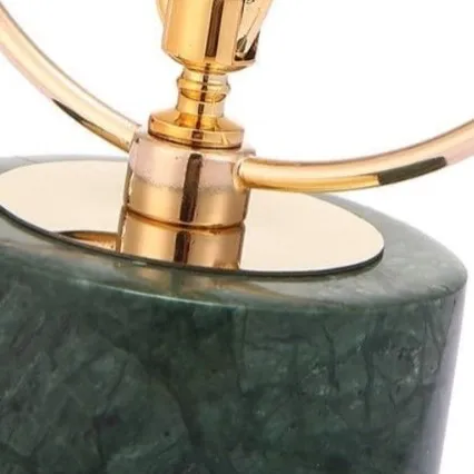 Aro con ágata sobre mármol, Verde y dorado (13*7*24cm)