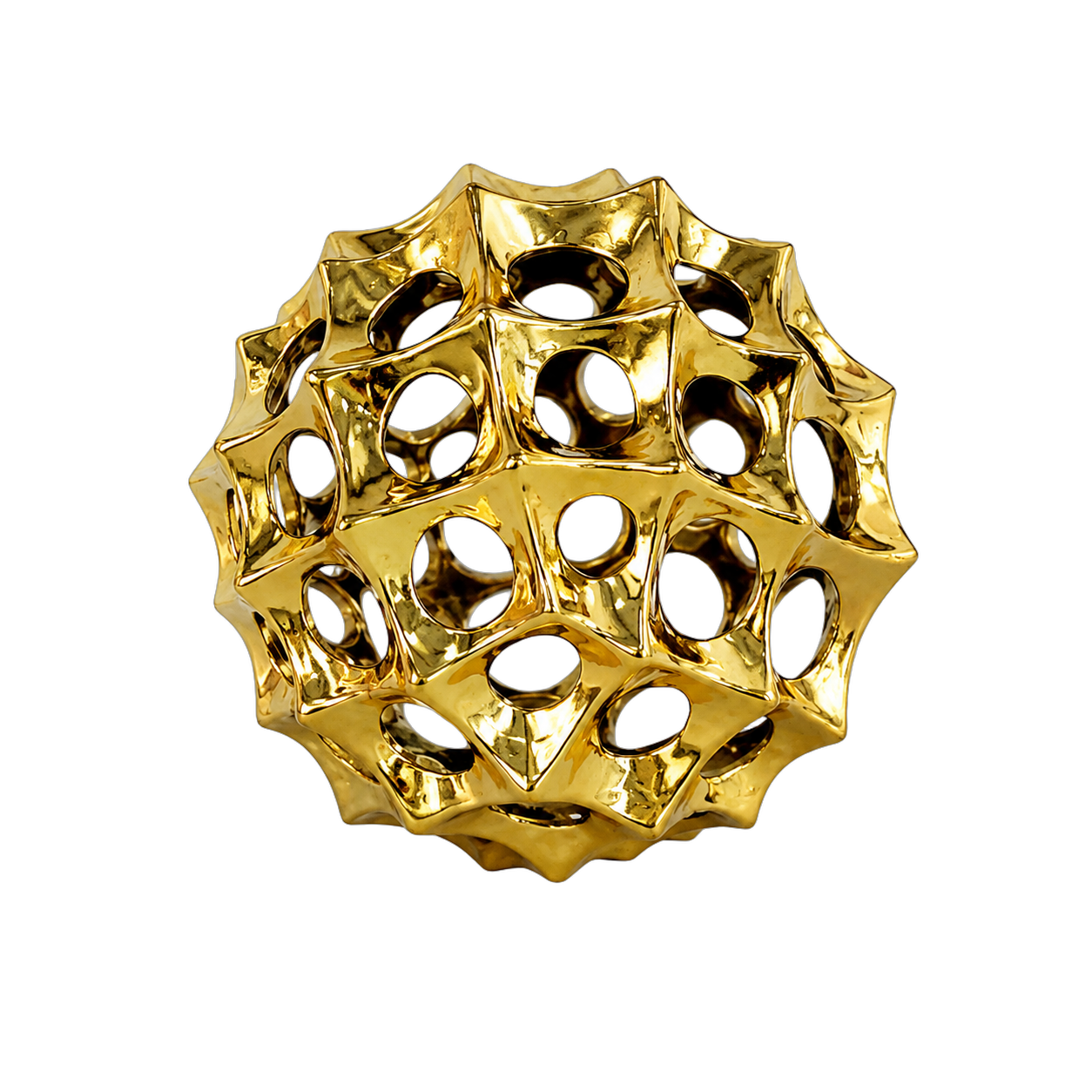 Adorno esfera calada decorativa, Dorado (D12CM)