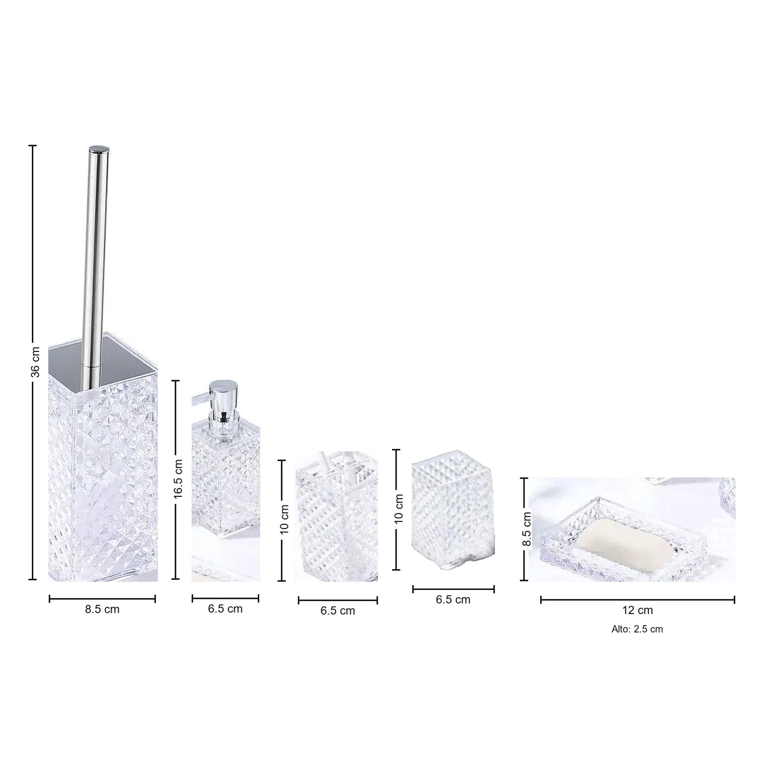 BL0026-1 SET-5PCS TRANSPARENTE WHITE