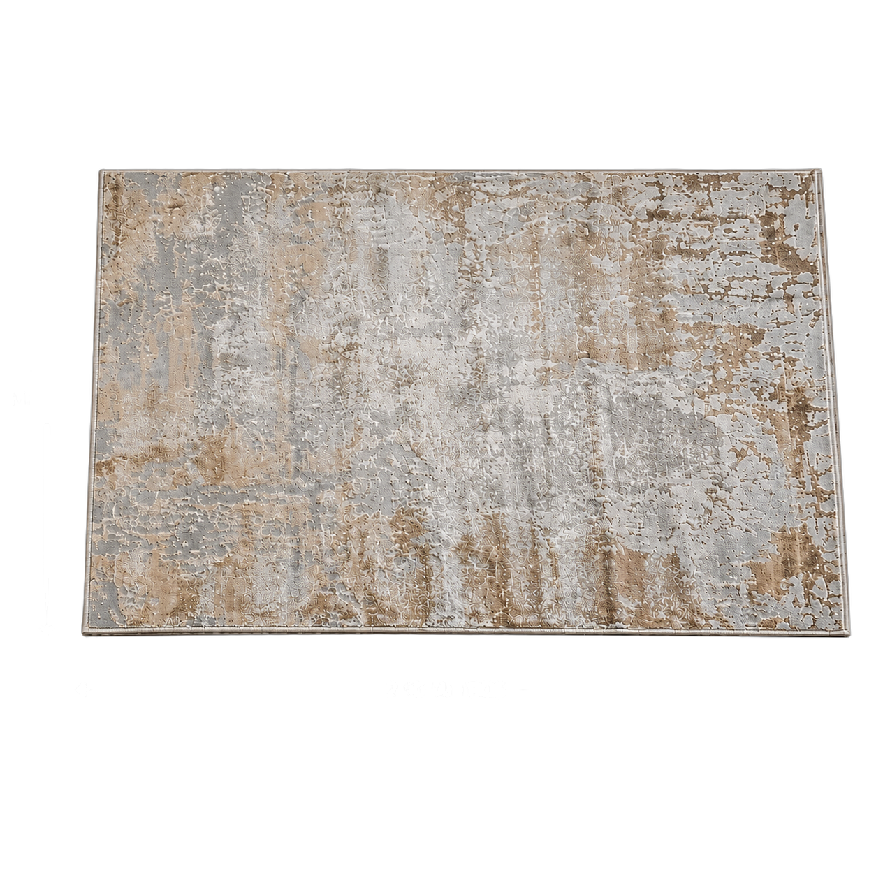 Alfombra abstracta Bruson 11 XL, Hueso, gris y beige, grosor 2 cm, reverso de yute (200*290cm)