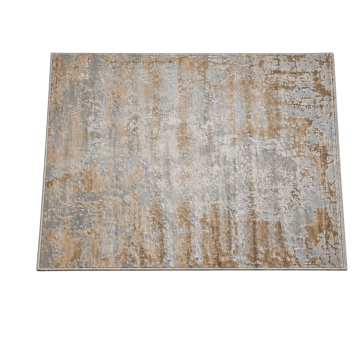 Alfombra abstracta Bruson 11 XL, Hueso, gris y beige, grosor 2 cm, reverso de yute (240*340cm)