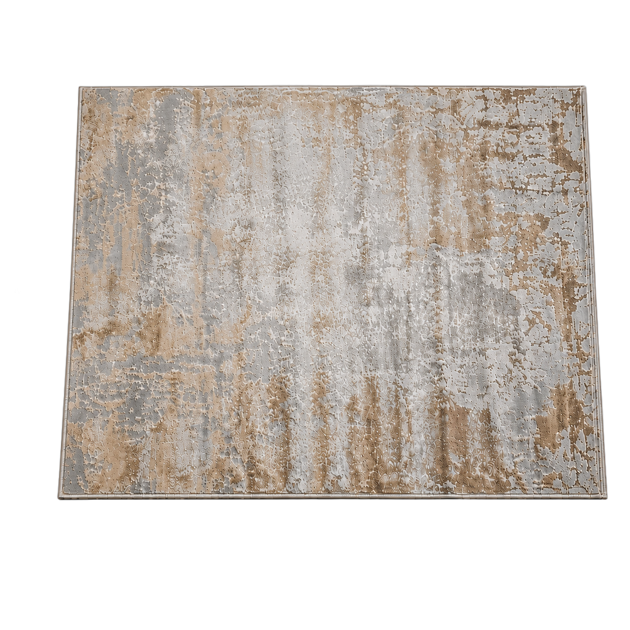 Alfombra abstracta Bruson 11 extra grande, Hueso, gris y beige, grosor 2 cm, reverso de yute (300*400cm)