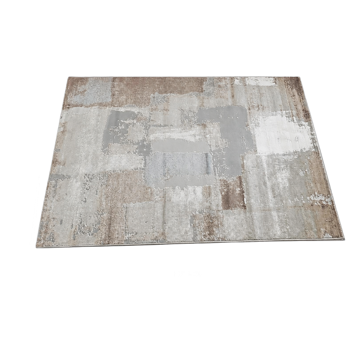 Alfombra abstracta Bruson 03, Beige, gris y café, grosor 2 cm, reverso de yute (160*230cm)