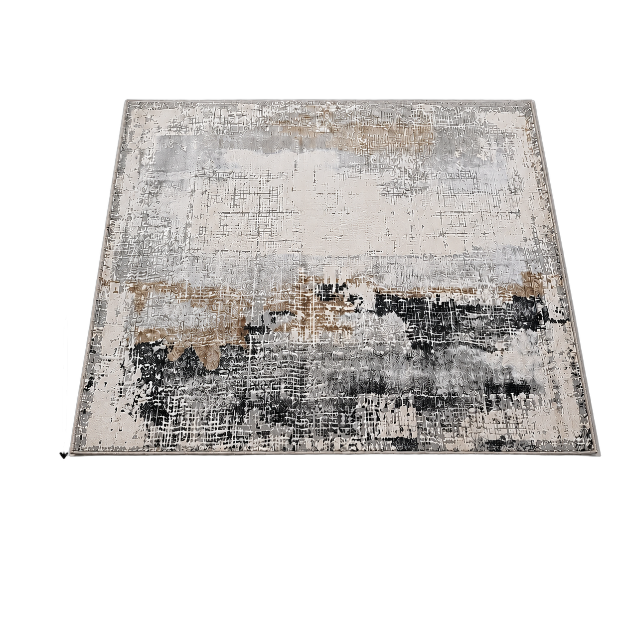 Alfombra abstracta Bruselas 01 XL, Hueso, gris y terracota, grosor 2 cm, reverso de yute (240*340cm)