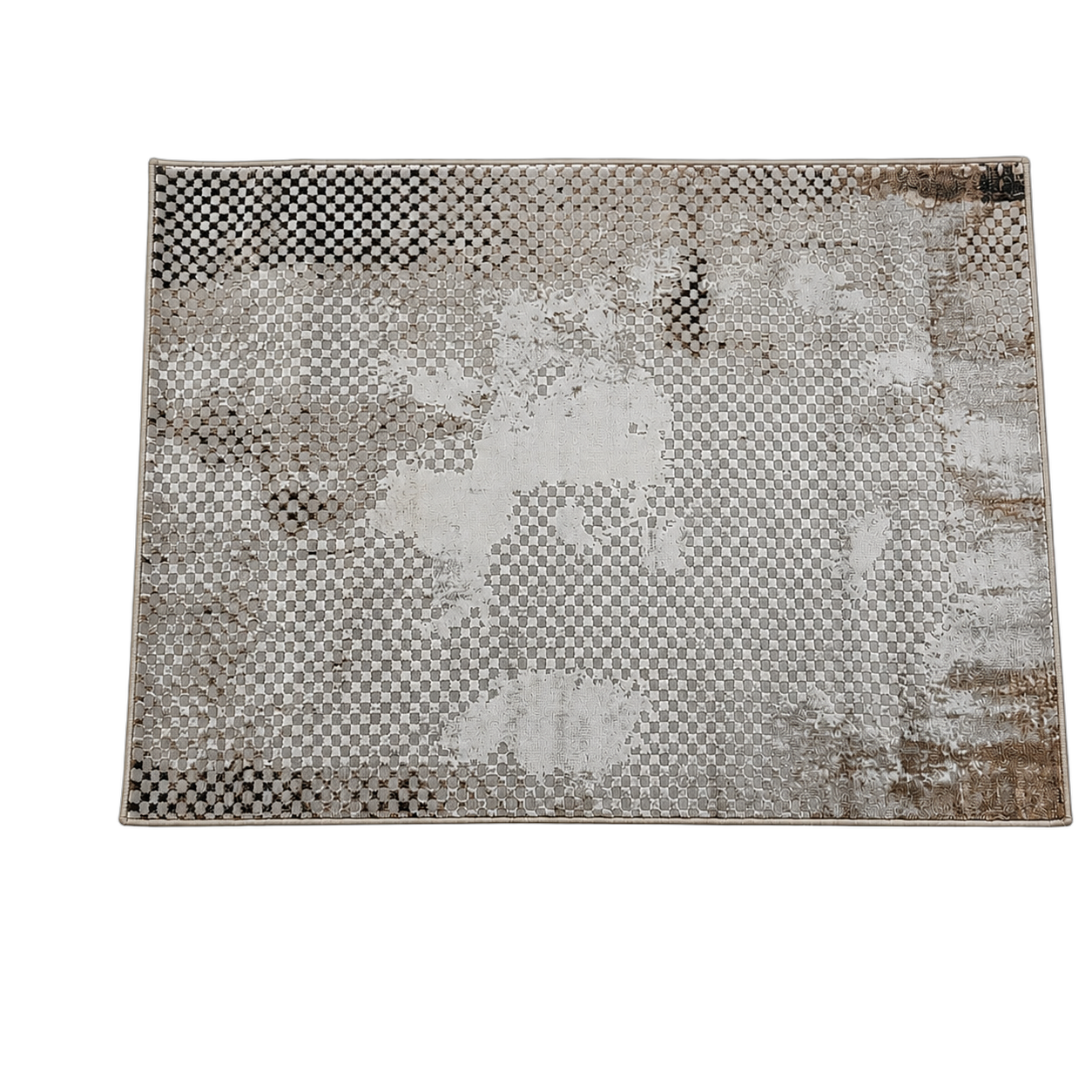 Alfombra abstracta Bruselas 05 grande, Beige y gris, grosor 2 cm, reverso de yute (200*290cm)