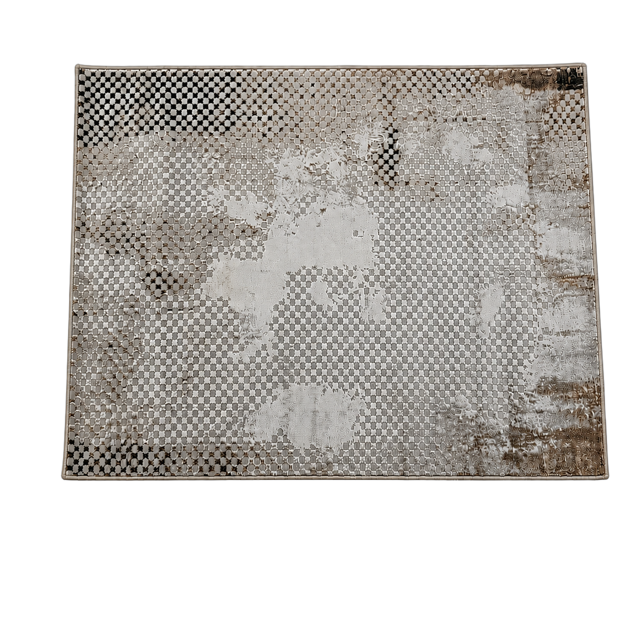 Alfombra abstracta Bruselas 05 extra grande, Beige y gris, grosor 2 cm, reverso de yute (300*400cm)