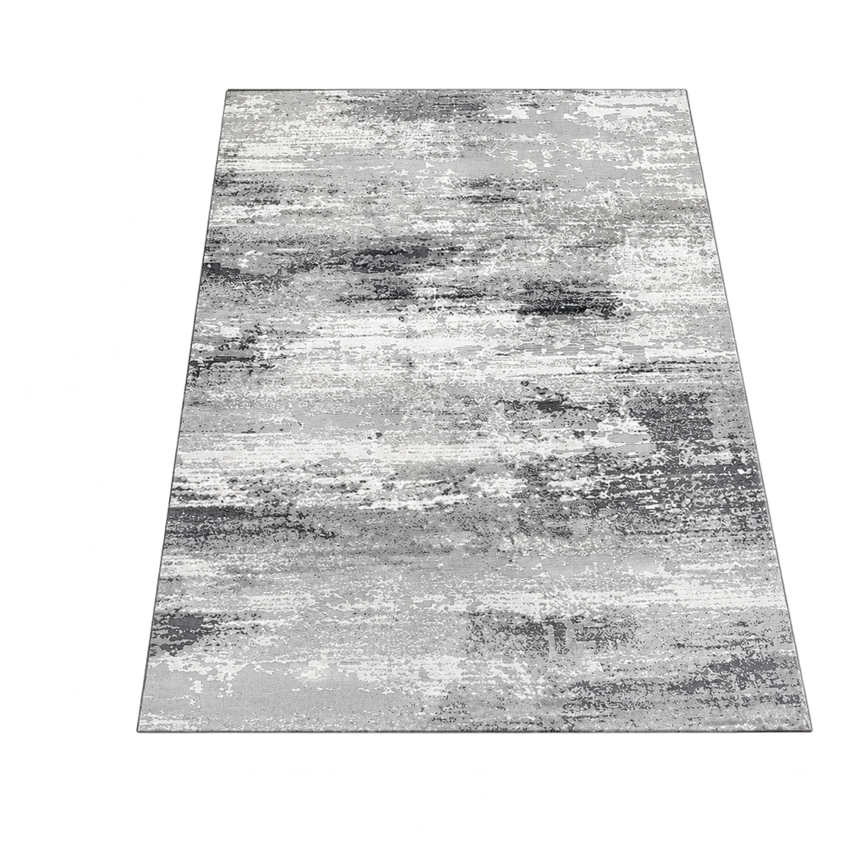 Alfombra abstracta Boston, Gris, grosor 2 cm, reverso de yute (160*230cm)