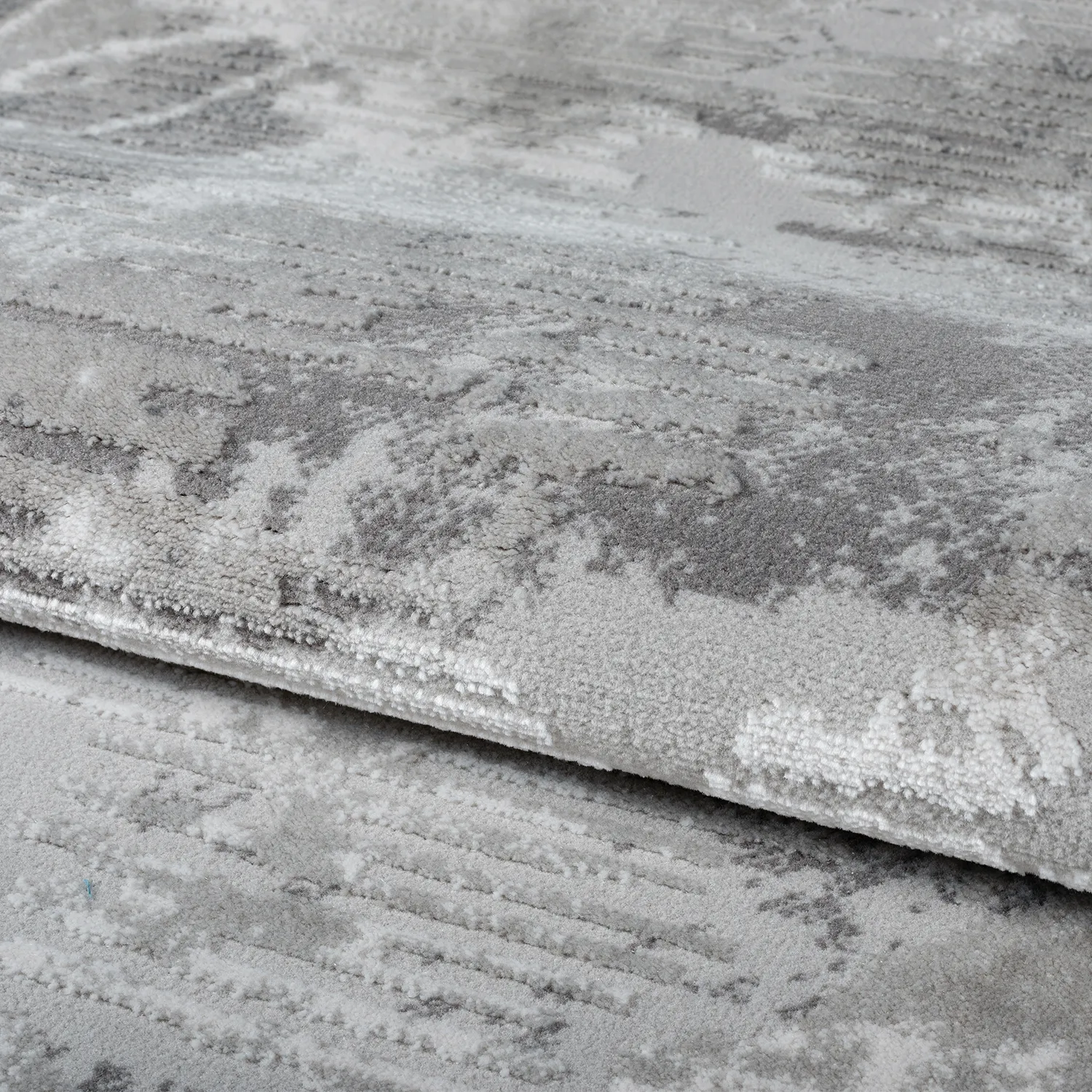 Alfombra abstracta Boston, Gris carbón, grosor 2 cm, reverso de yute (160*230cm)