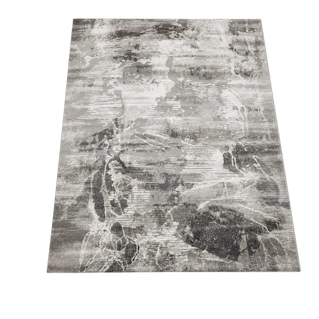 Alfombra abstracta Boston, Gris carbón, grosor 2 cm, reverso de yute (160*230cm)