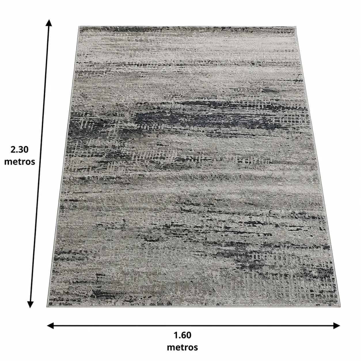 Alfombra abstracta Boston, Gris claro, grosor 2 cm, reverso de yute (160*230cm)