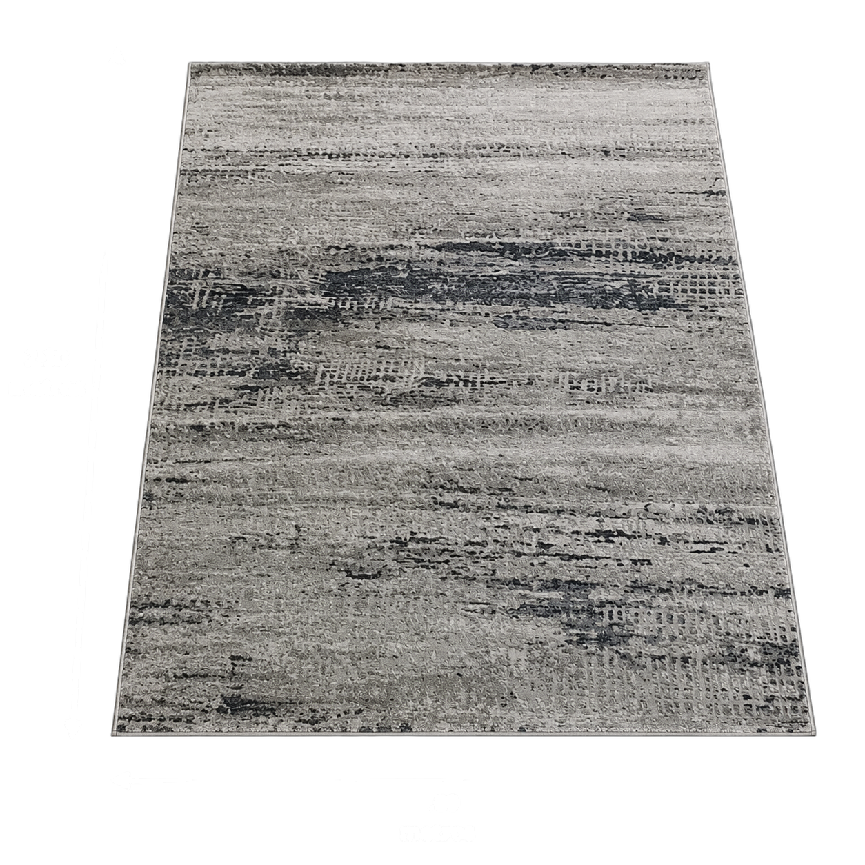 Alfombra abstracta Boston, Gris claro, grosor 2 cm, reverso de yute (160*230cm)