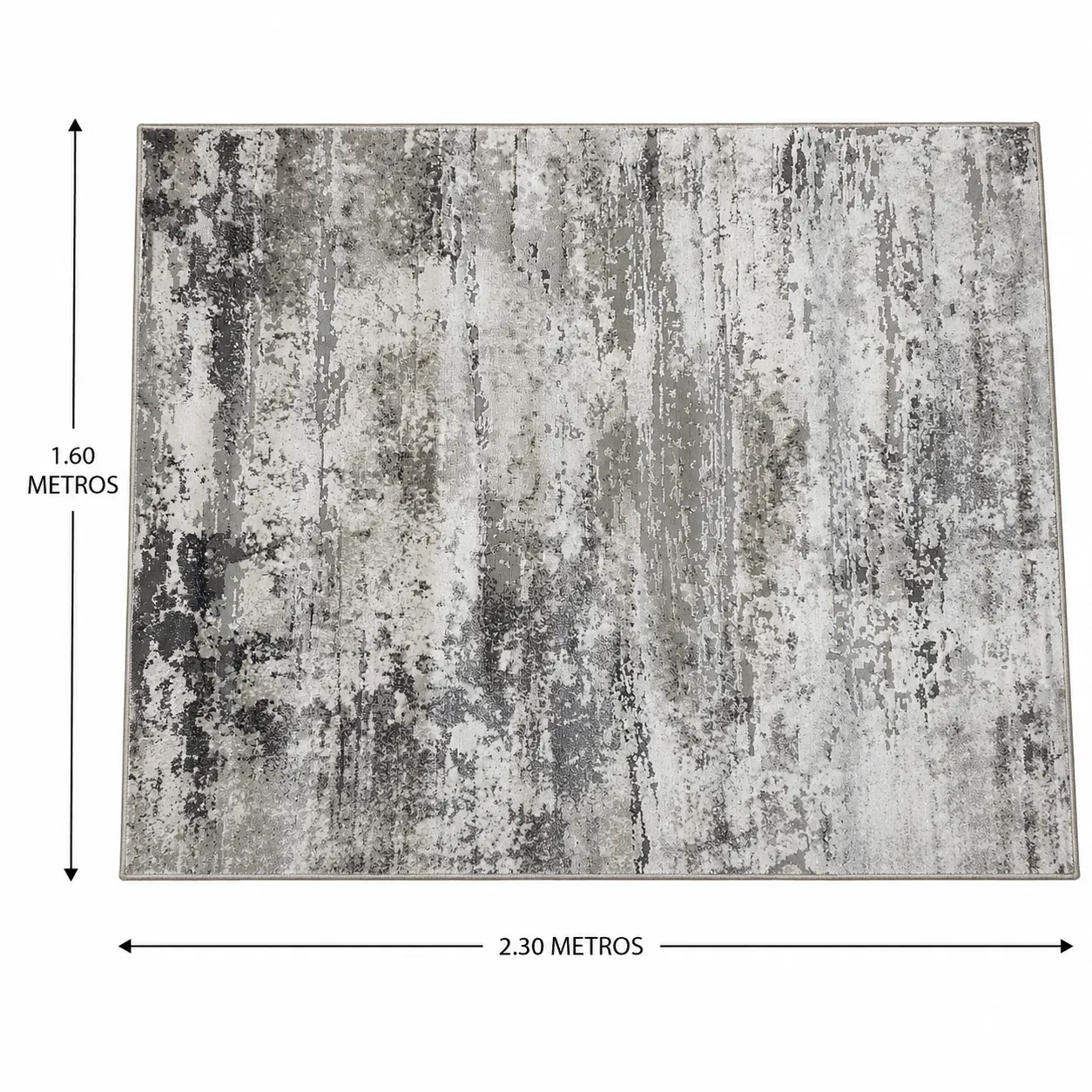 Alfombra abstracta Boston, Beige y gris, grosor 2 cm, reverso de yute (160*230cm)