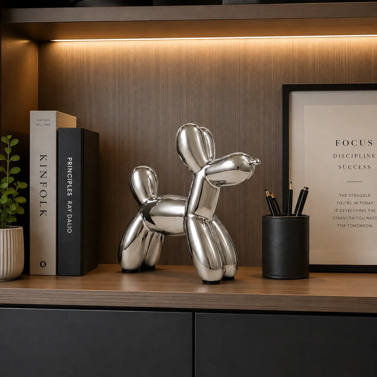 Adorno perro globo, Plateado (22*7.5*22cm)