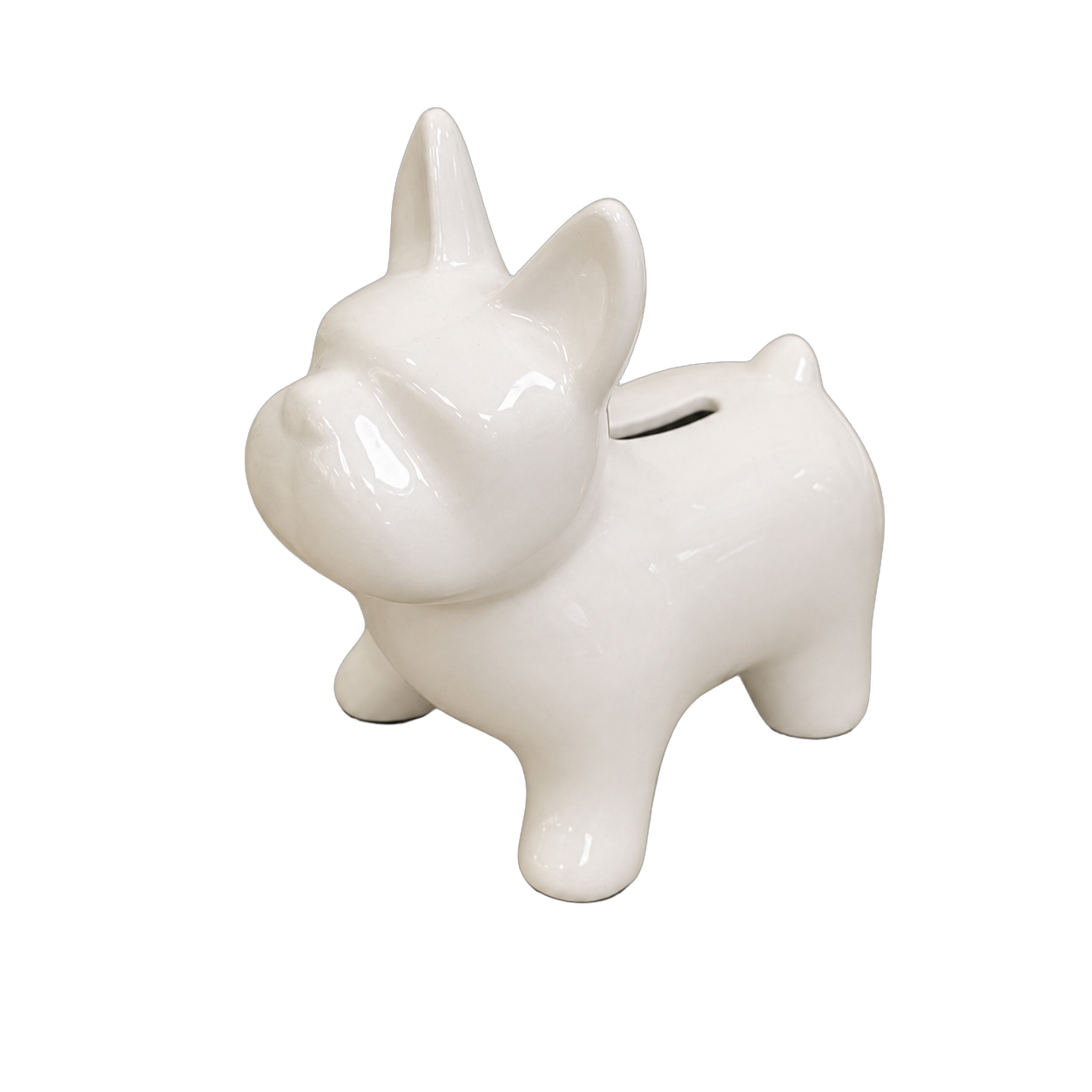 Adorno bulldog francés de cerámica, Blanco (15*9*16cm)