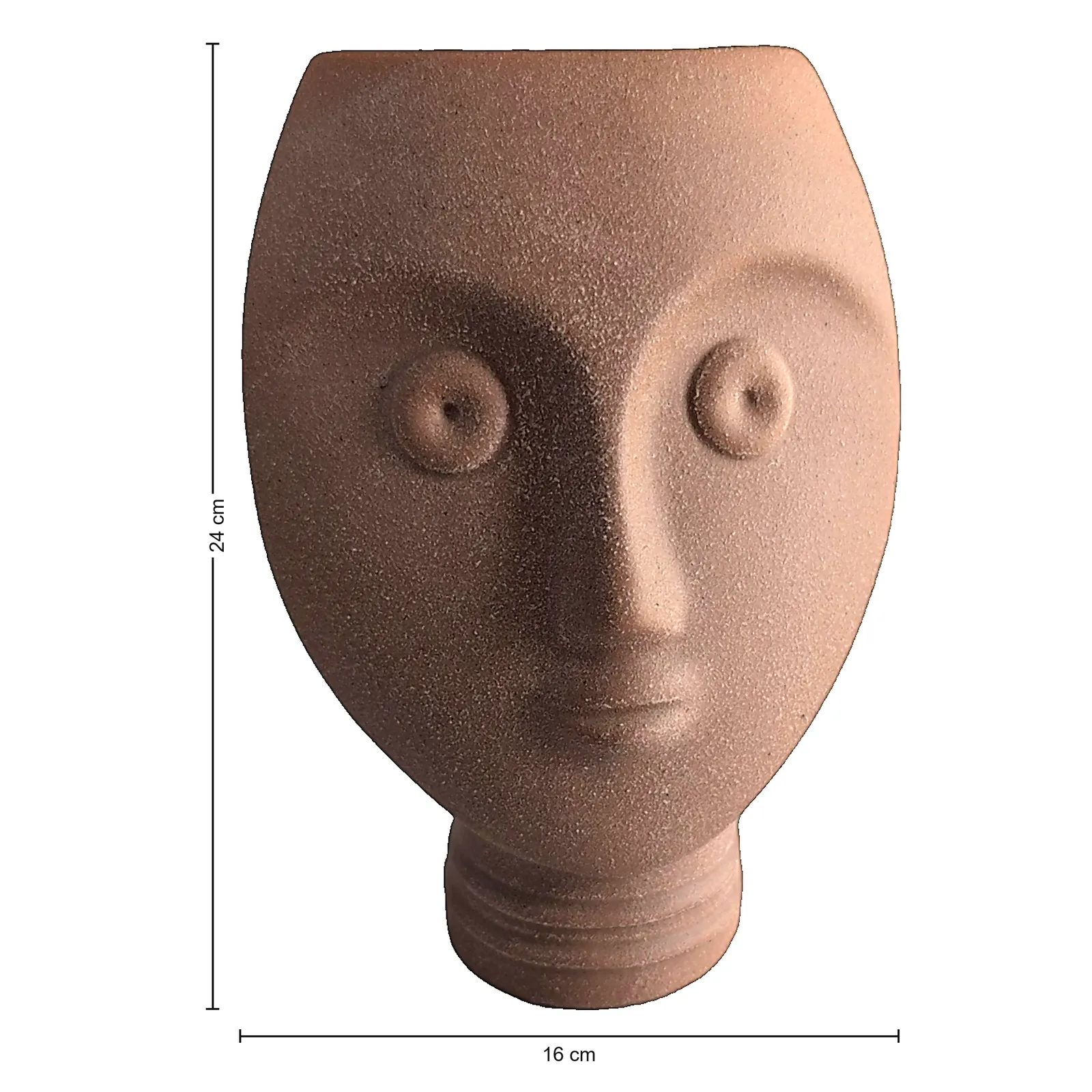 Jarrón rostro de cerámica pequeño, Rosado (16*10*24cm)