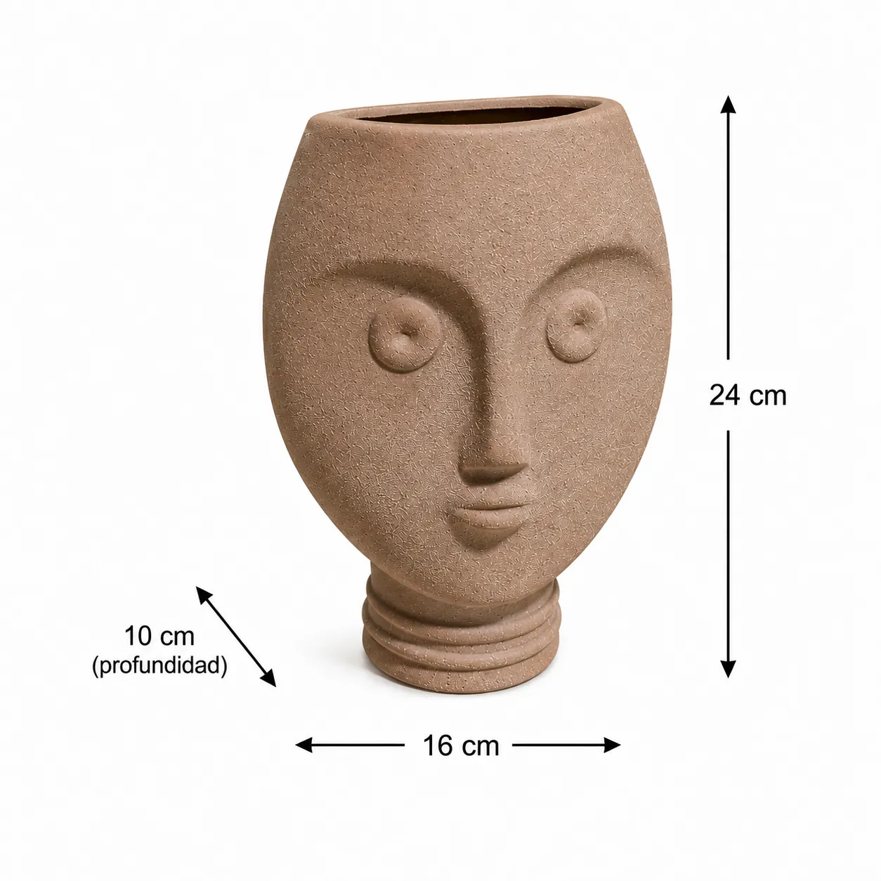 Jarrón rostro de cerámica pequeño, Rosado (16*10*24cm)