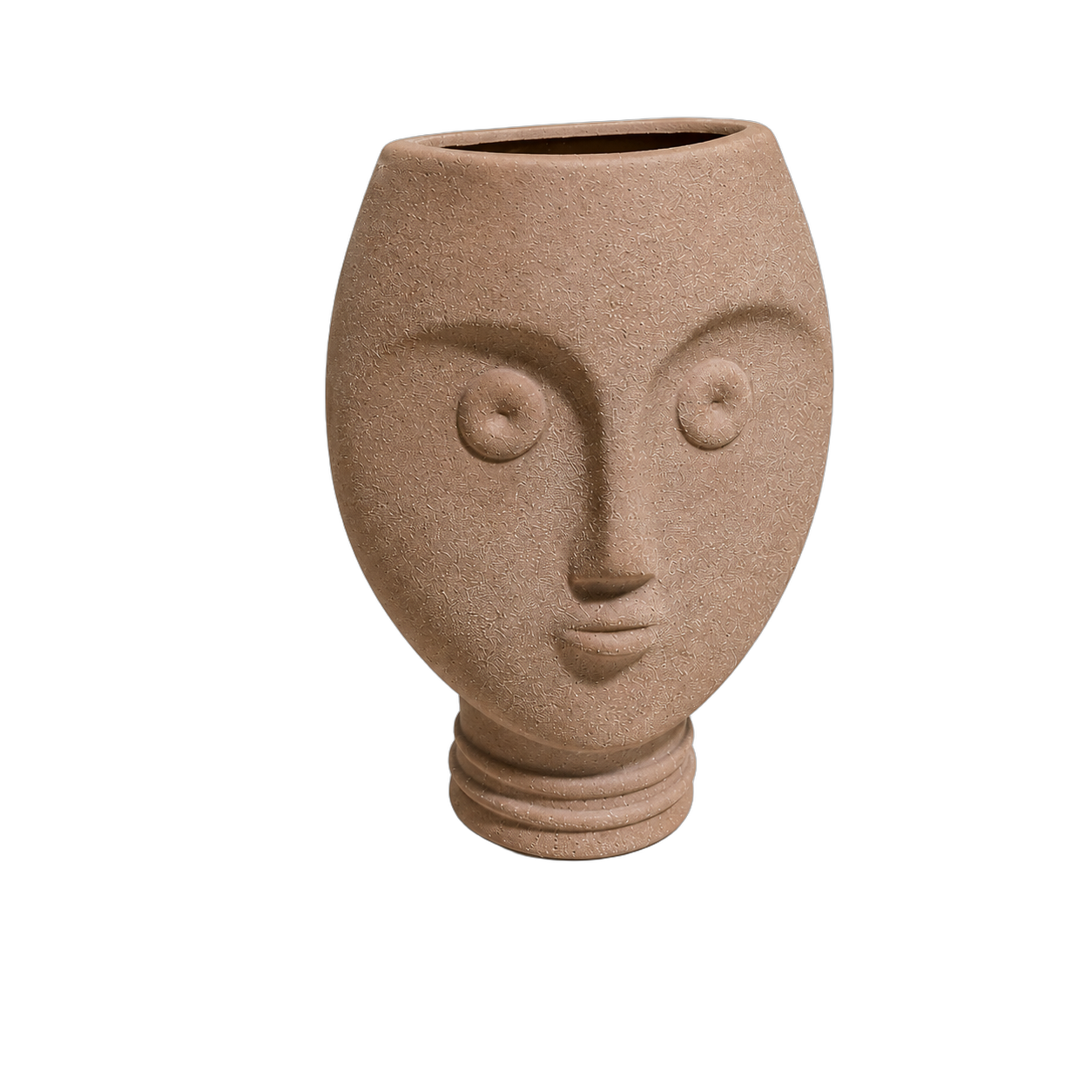 Jarrón rostro de cerámica pequeño, Rosado (16*10*24cm)