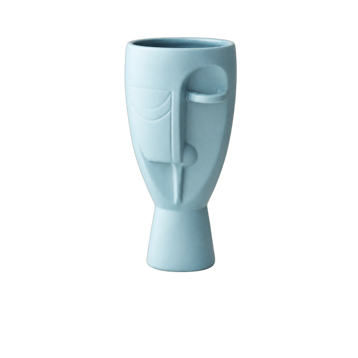 Jarrón rostro de cerámica, Azul (11.5*11.5*24.5cm)