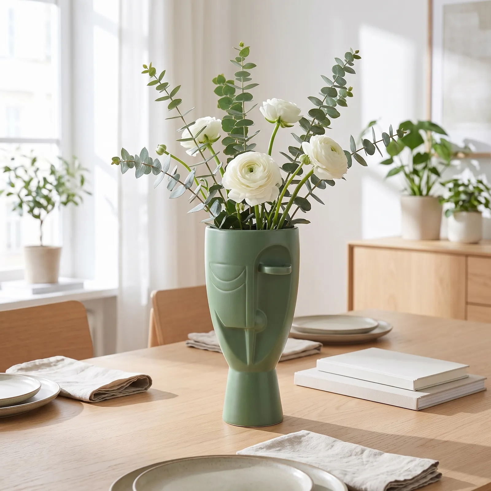 CERAMIC VASE 11.5*11.5*24.5CM GREEN