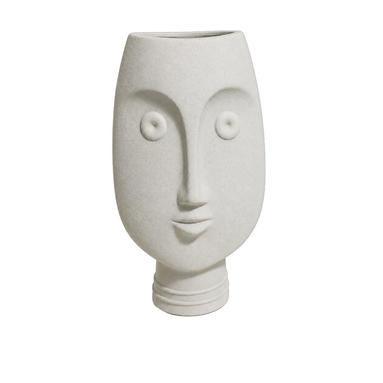 Jarrón rostro de cerámica alto, Gris cemento (16*10*33.5cm)