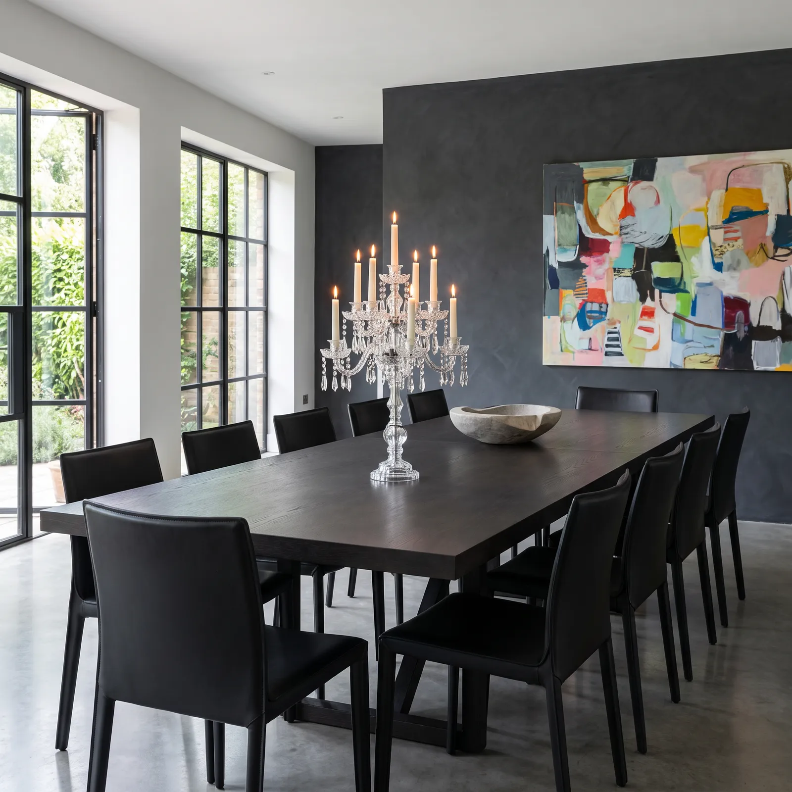 Candelabro de cristal 9 brazos, Transparente (40.5*67cm)