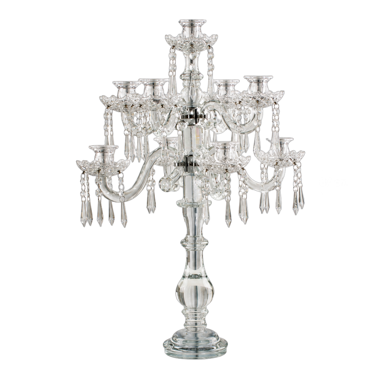 Candelabro de cristal 9 brazos, Transparente (40.5*67cm)