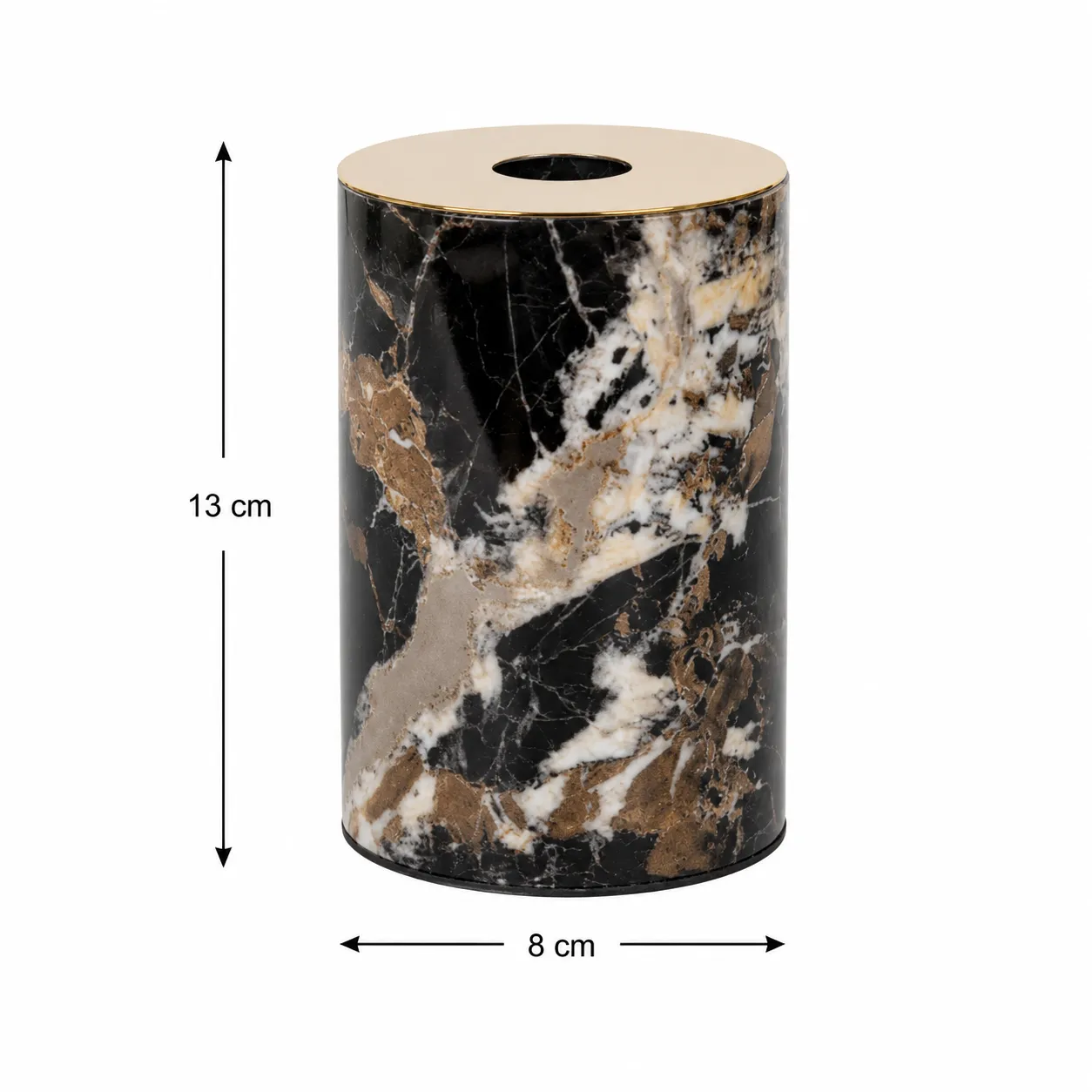 Portavela cilíndrico de mármol grande (8*13cm)