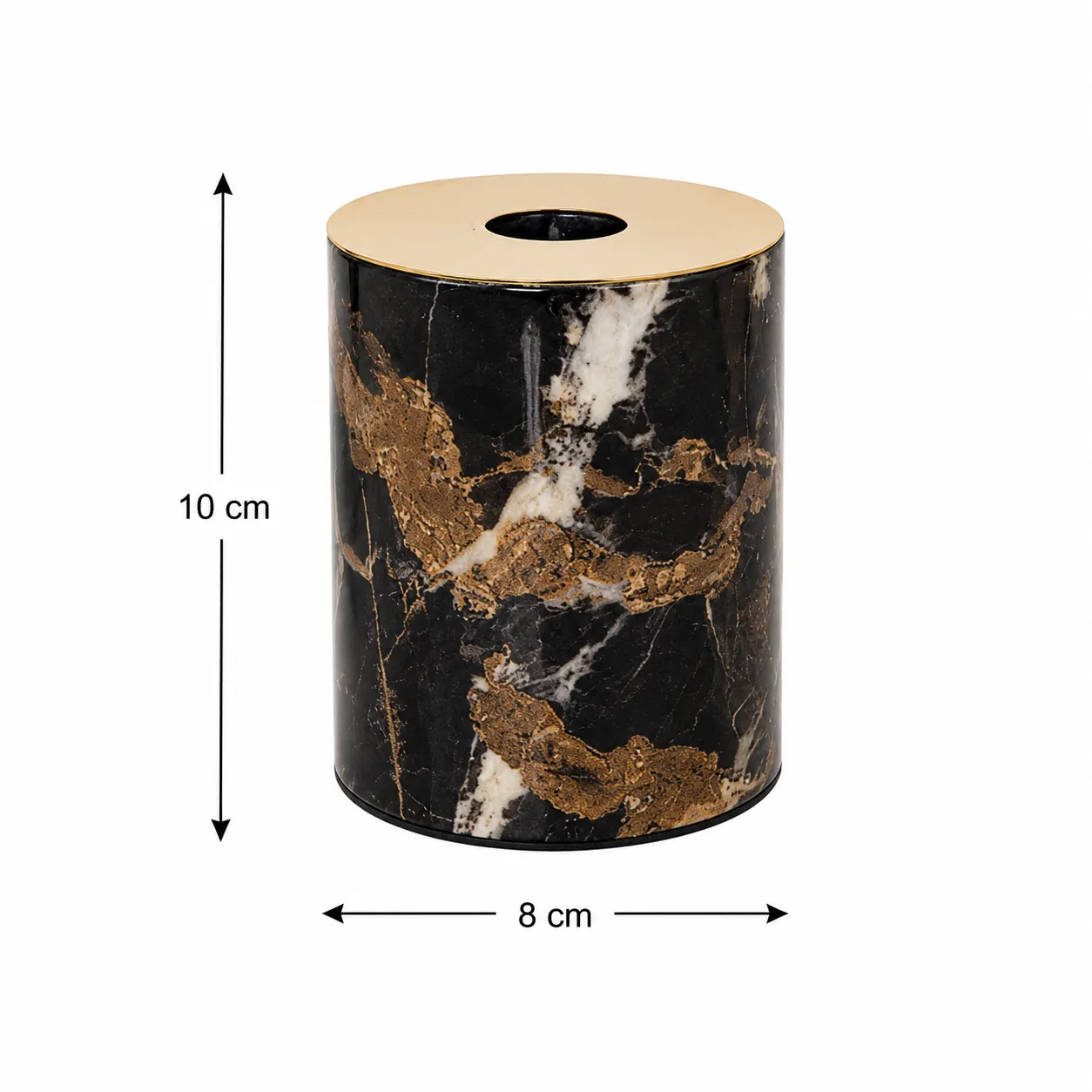 Portavela cilíndrico de mármol mediano (8*10cm)