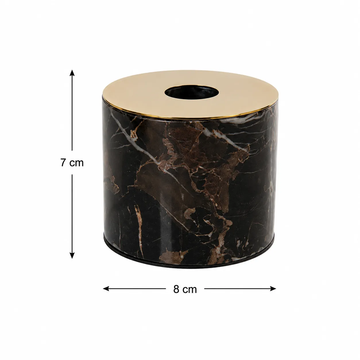 Portavela cilíndrico de mármol pequeño (8*7cm)