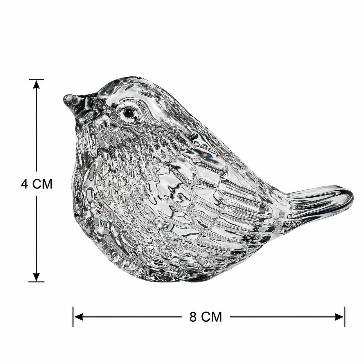 CRYSTAL BIRD GRIS 4X8CM