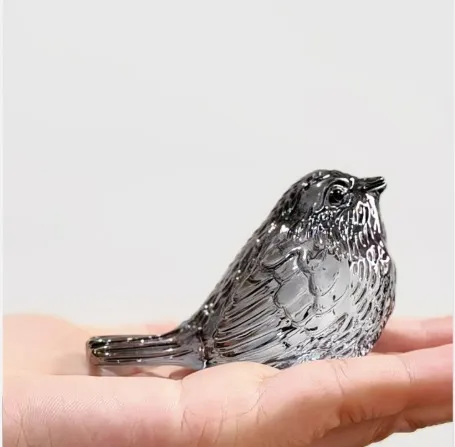 CRYSTAL BIRD GRIS 4X8CM