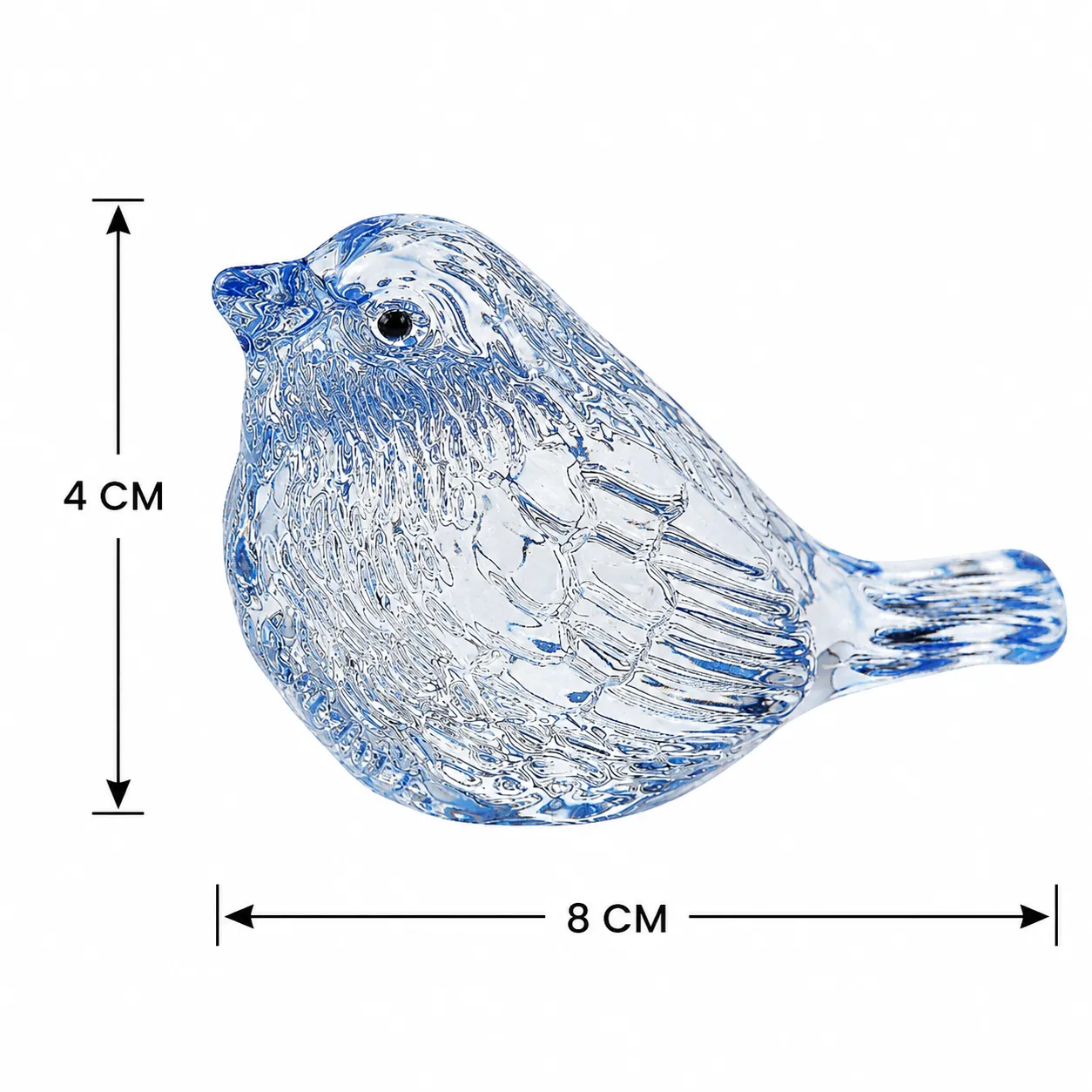 CRYSTAL BIRD LIGHT BLUE  4X8CM