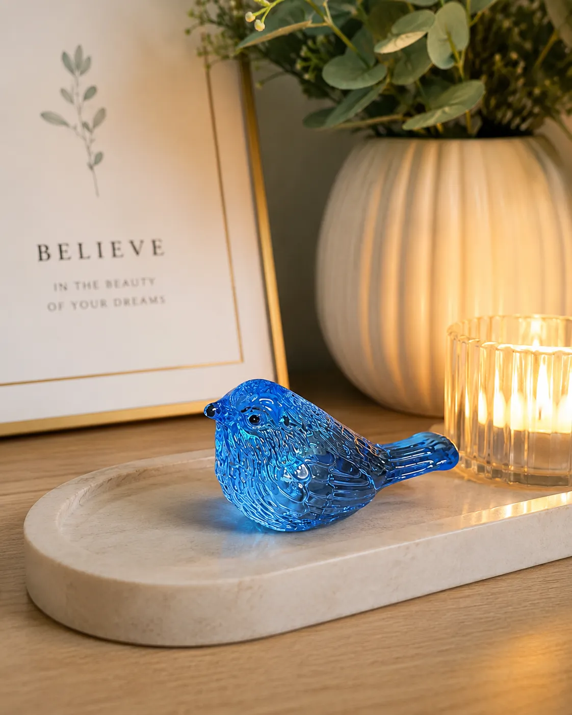CRYSTAL BIRD LIGHT BLUE  4X8CM