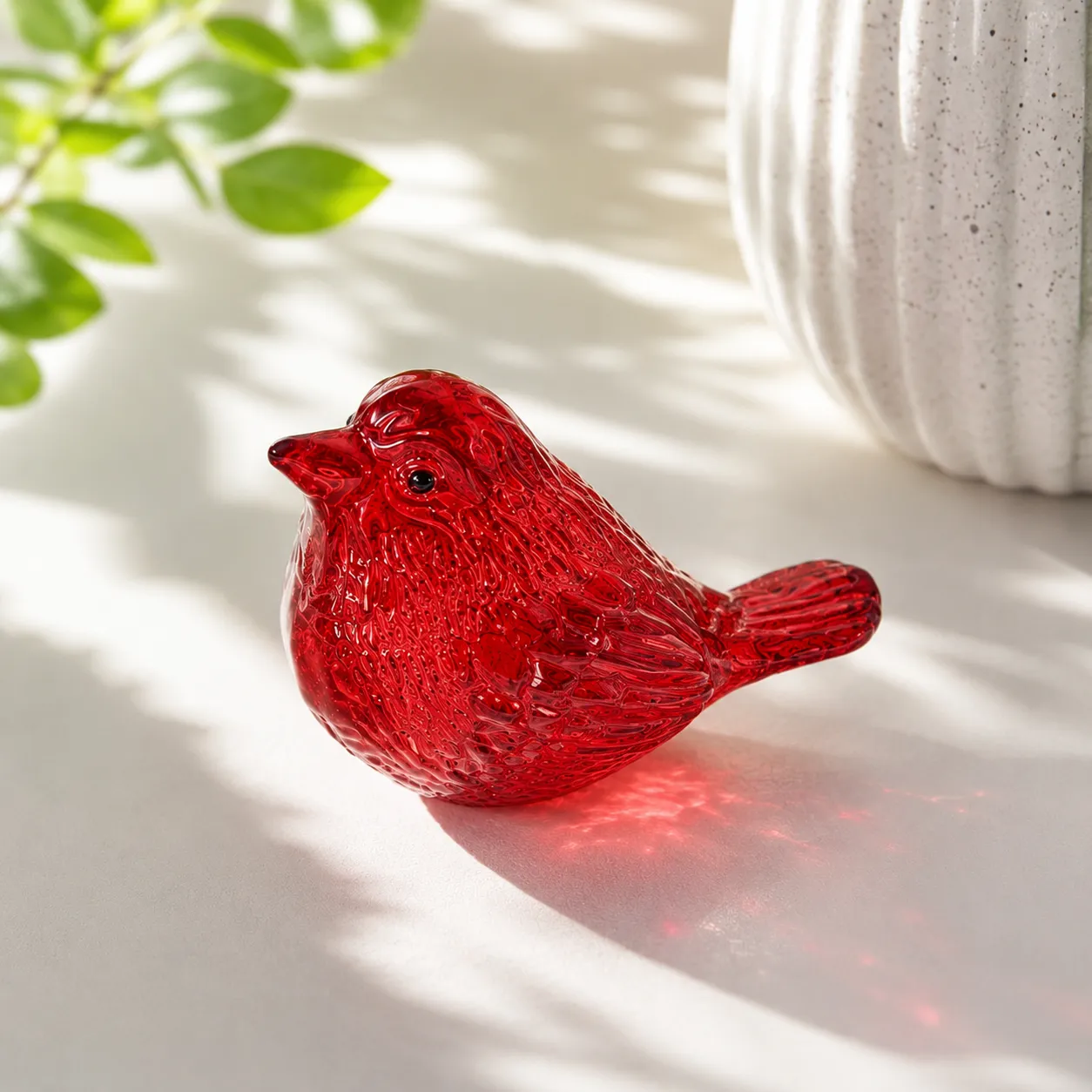 CRYSTAL BIRD RED 4X8CM
