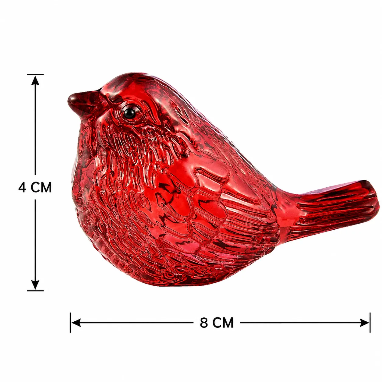 CRYSTAL BIRD RED 4X8CM