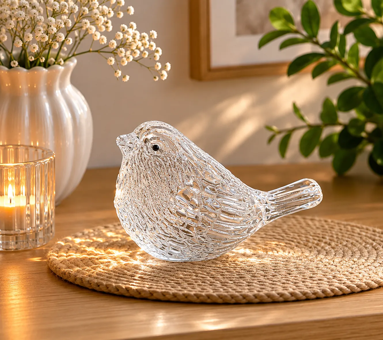 CRYSTAL BIRD TRANSPARENT 4X8CM