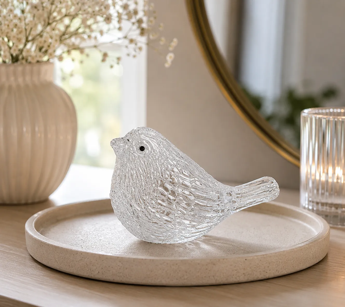 CRYSTAL BIRD TRANSPARENT 4X8CM