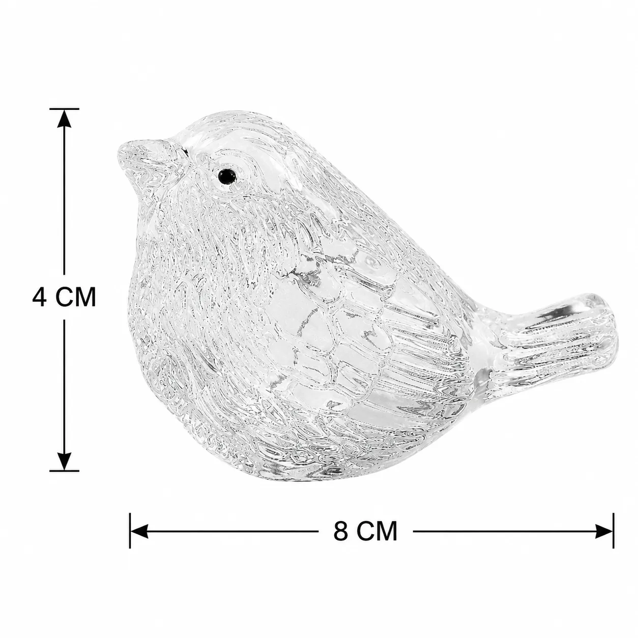 CRYSTAL BIRD TRANSPARENT 4X8CM