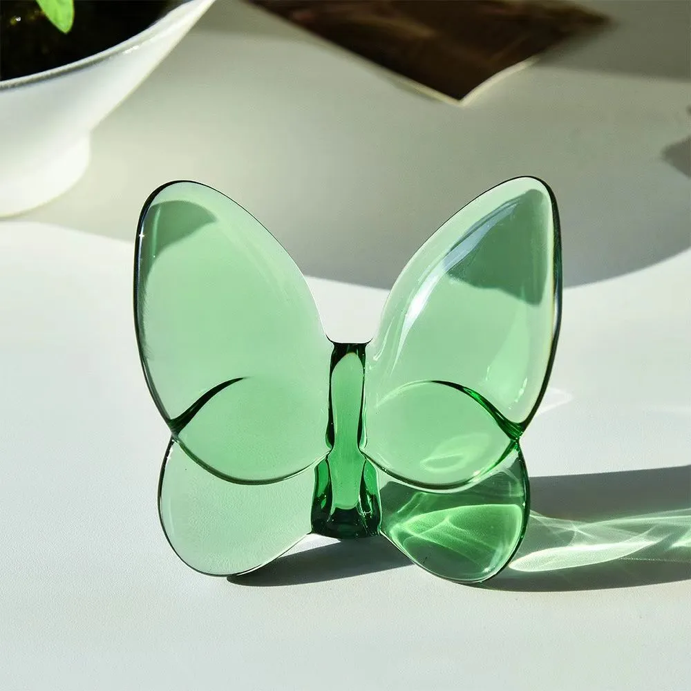CRYSTAL BUTTERFLY LIGHT GREEN 8X9CM
