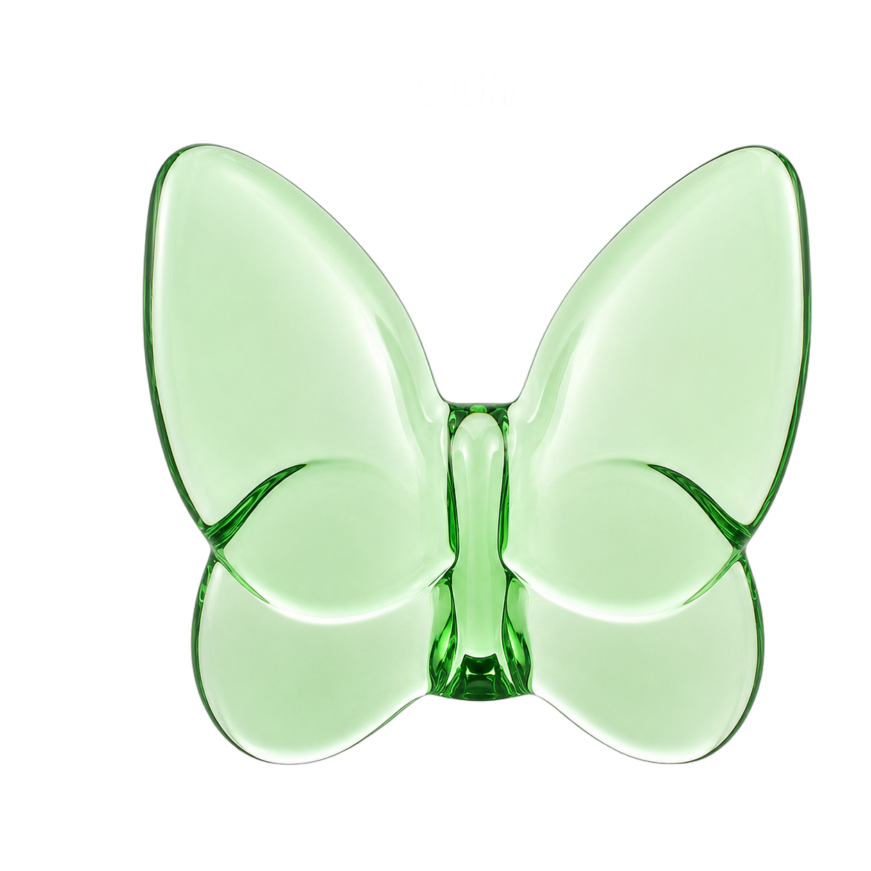 Mariposa decorativa de cristal grande, Verde claro (9*4*8cm)